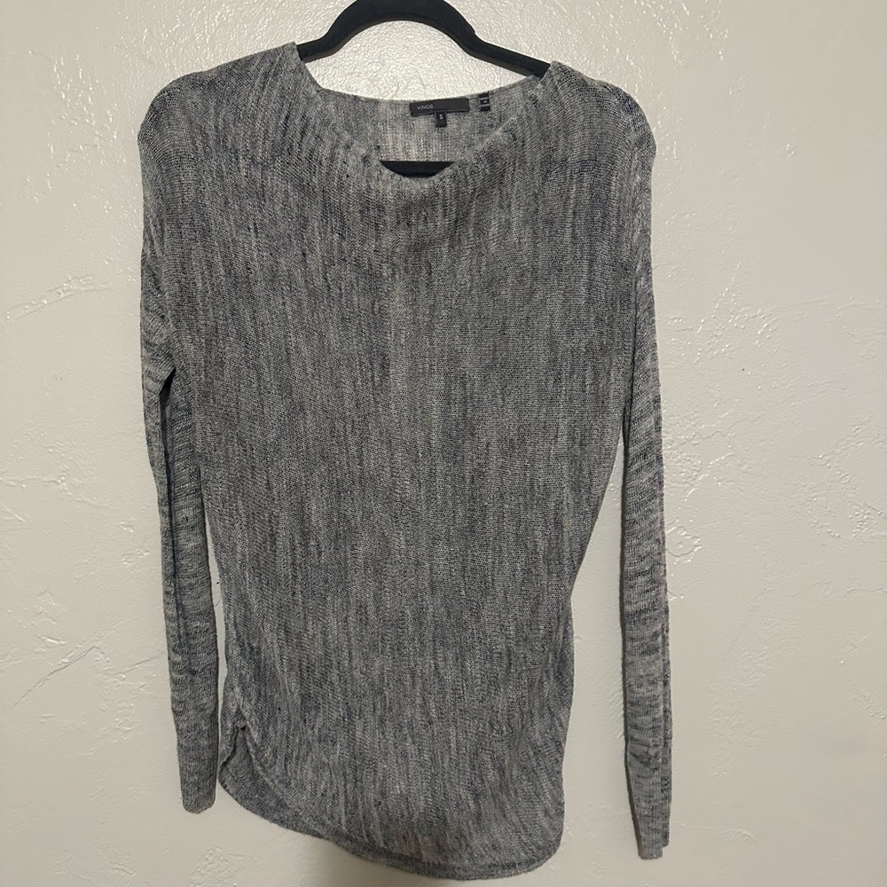 Vince Textured Gray Knit Top